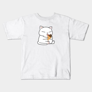 Chubby Cat Chocolate Ice Cream Kids T-Shirt